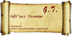 Göncz Tivadar névjegykártya